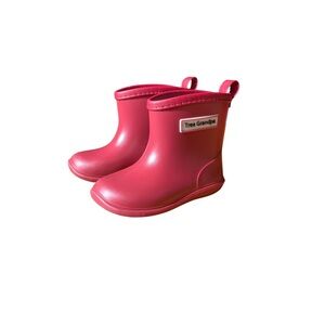 Tree Grandpa Toddler Red Rain Boots | Waterproof Kids Rubber Boots